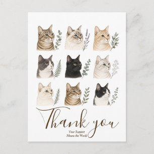 Katzen Botanicals Geschenk boho chic Postkarte