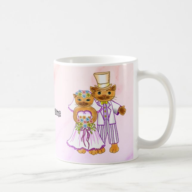 Katzen-Braut-und-Bräutigam-Tassen Kaffeetasse (Rechts)