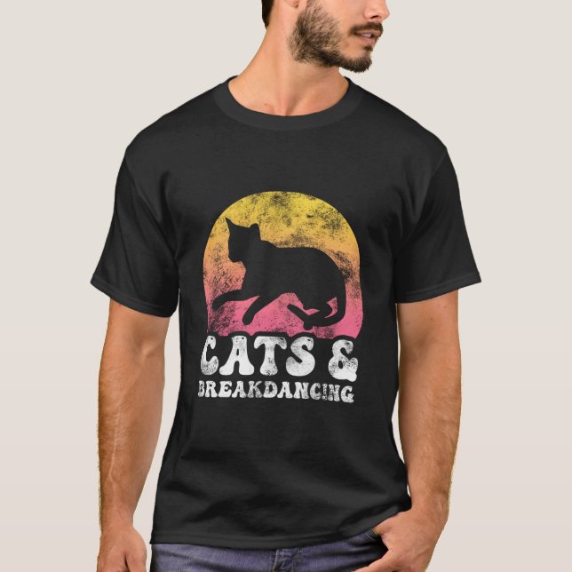 Katzen Breakdancing-Hobby T-Shirt (Vorderseite)
