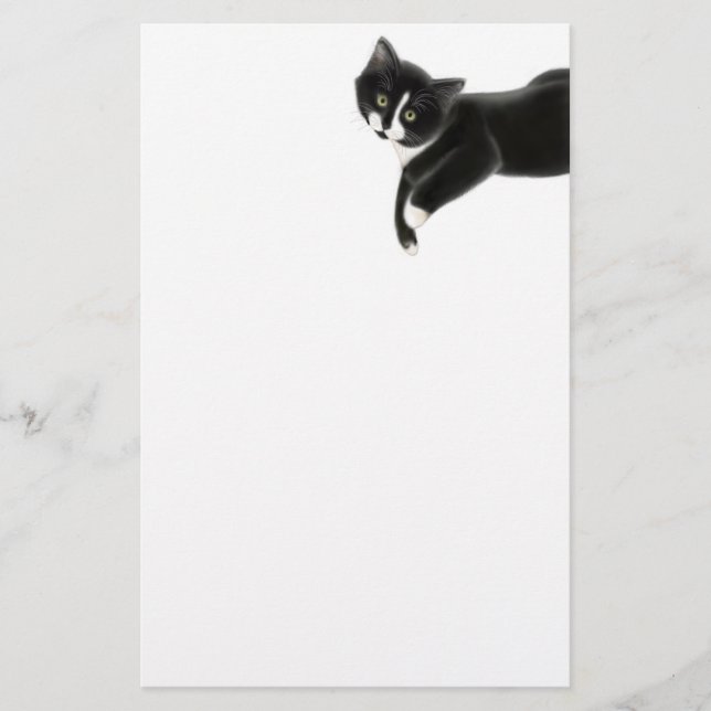 Katzen-Briefpapier gerade heraus hängen Briefpapier (Vorderseite)