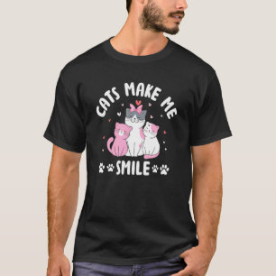 Katzen bringen mich zum Lächeln Motivationszitat C T-Shirt