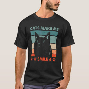 Katzen bringen mich zum Lächeln Motivationszitat K T-Shirt