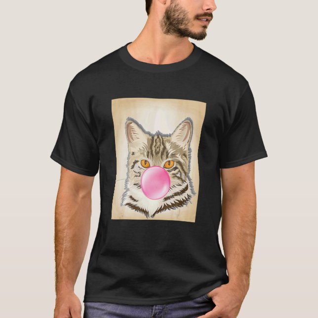 Katzen-Bubble-Gum Feline T-Shirt (Vorderseite)