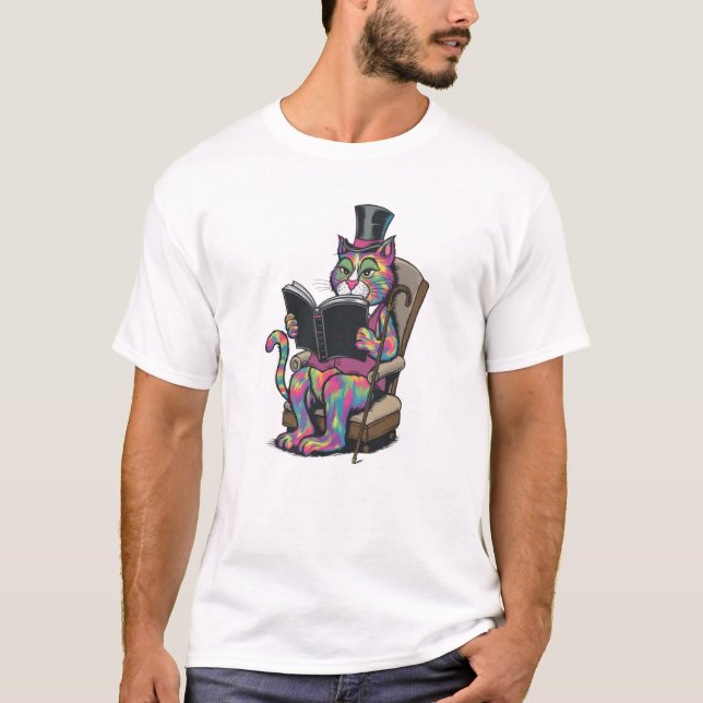 Katzen-Buch T-Shirt (Vorderseite)
