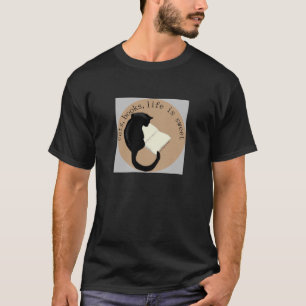 Katzen, Bücher, Leben ist süße v2 T-Shirt