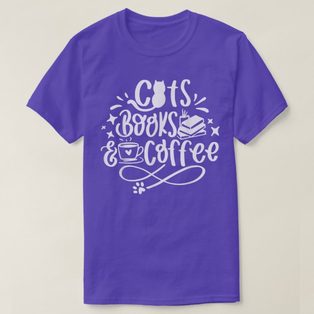 Katzen Bücher und Kaffee Funny Librarian Kittens L T-Shirt (Design vorne)