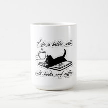 Katzen, Bücher und Kaffee