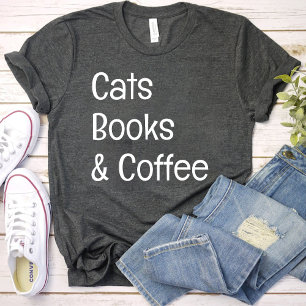 Katzen Bücher und Kaffee / Katzen Lover Mama schwa T-Shirt