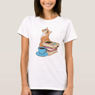 Katzen, Bücher und Kaffee Niedlich T-Shirt