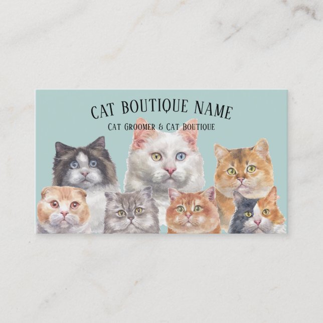 Katzen Café Adoptionslounge Visitenkarte (Vorderseite)