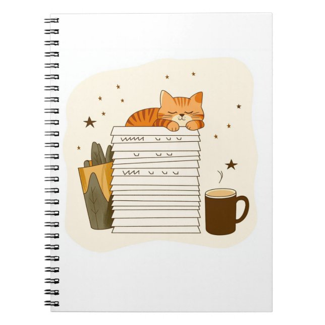 Katzen-Café-Stapel-Notizbuch studieren Notizblock (Vorderseite)