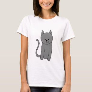 Katzen-Cartoon des rauchigen Graus T-Shirt