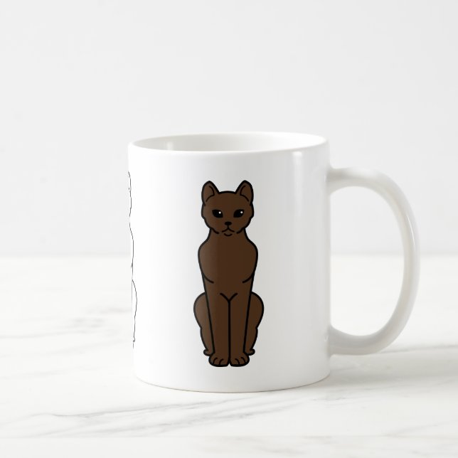 Katzen-Cartoon Havanas Brown Tasse (Rechts)