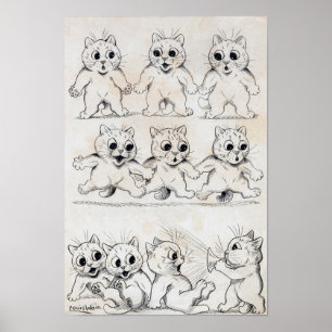 Katzen Cartoon, Louis Wain Poster