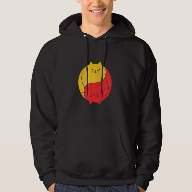 Katzen Cat Funny Niedlich Unglaublich witzig Yin Y Hoodie (Vorderseite)