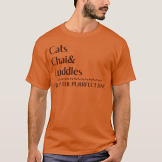 Katzen Chai Kuschelnd sie Perfekter Tag retro T-Shirt