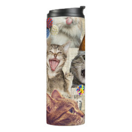 Katzen-Collage-Reisebecher, Thermobecher Thermosbecher