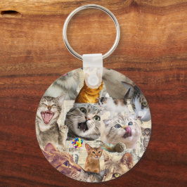 Katzen-Collage-Schlüsselanhänger Schlüsselanhänger