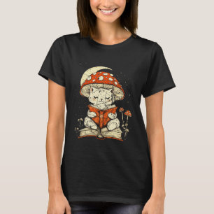 Katzen Cottagecore Design Pflanzenliebhaber Blumen T-Shirt