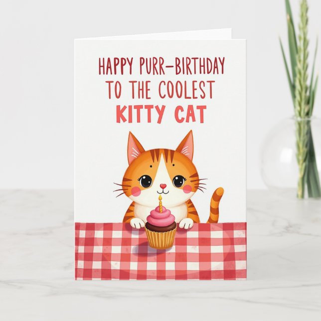 Katzen-Cupcake-Geburtstagskarte Karte (Vorderseite)