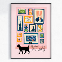 Katzen Dame Bunt Moderne Katzenliebhaber Dekor Ros