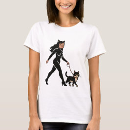 Katzen-Dame Cutie Smoking Cat | Katzen-Mama Comic- T-Shirt