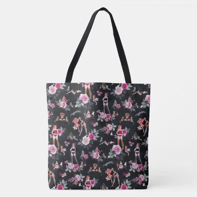 KATZEN-DAME FLORAL Hot Pink (Vorderseite)