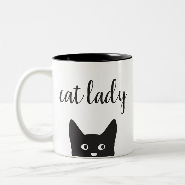 Katzen-Dame Mug Zweifarbige Tasse (Links)