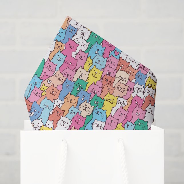 Katzen-Dekoupage-Tissue-Papier, Kätzchen  Seidenpapier (Geschenktüte)