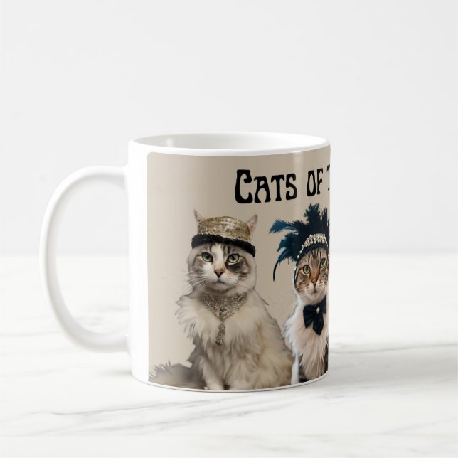 Katzen der 1920er Gatsy Tanzflapper Girl Cat Kaffeetasse (Links)
