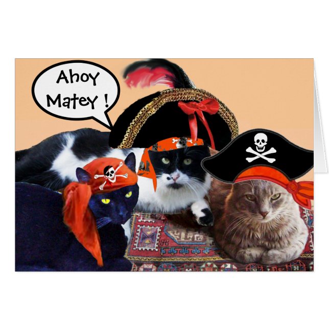 KATZEN DER PIRATE UND KARTEN DER ANTIKEN PIRATEN (Vorderseite (Horizontal))