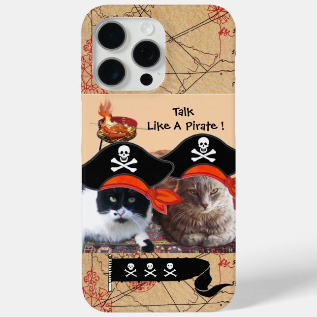 KATZEN DER PIRATEN ANTIQUE PIRATES TREASPAKETE UND Case-Mate iPhone HÜLLE (Rückseite)