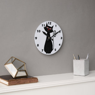 Katzen-Design Runde Wanduhr