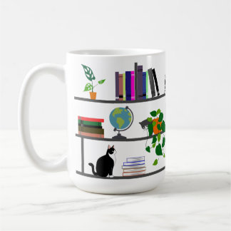 Katzen, die auf einem virtuellen Regal liegen, Kat Kaffeetasse