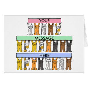 Katzen, die Banner zum Anpassen halten