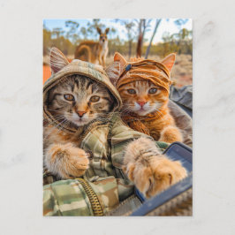 Katzen, die das australische Outback erkunden Feiertagspostkarte
