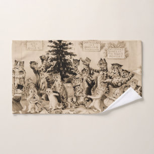 Katzen, die den Weihnachtsbaum von Louis Wain schm Handtuch