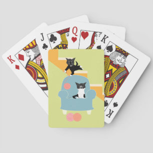 Katzen, die Karten spielen Spielkarten