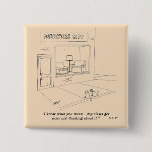 Katzen, die Möbel kratzen Button