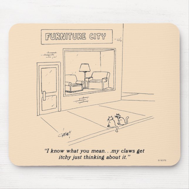 Katzen, die Möbel kratzen Mousepad (Vorne)