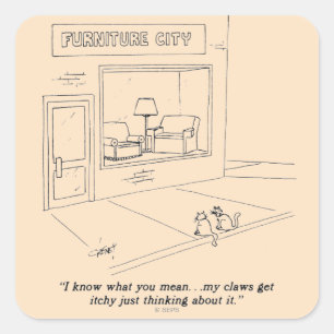 Katzen, die Möbel kratzen Quadratischer Aufkleber