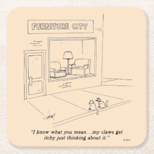 Katzen, die Möbel kratzen Rechteckiger Pappuntersetzer