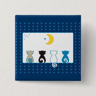 Katzen, die Mondknopf schauen Button