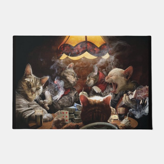Katzen, die Poker spielen Fußmatte (Vorderseite)