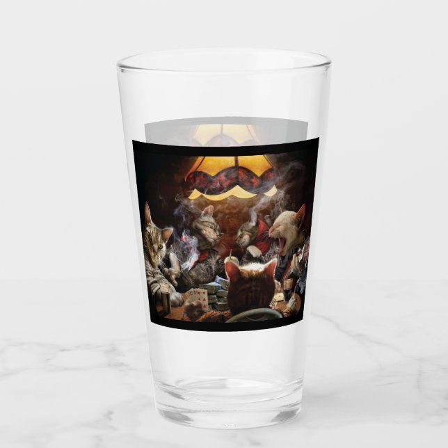Katzen, die Poker spielen Glas (Vorderseite)