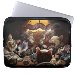 Katzen, die Poker spielen Laptopschutzhülle