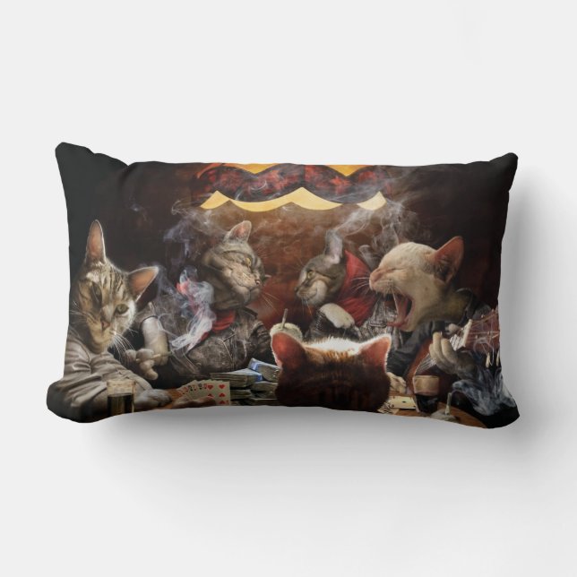 Katzen, die Poker spielen Lendenkissen (Vorderseite)