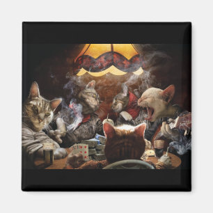 Katzen, die Poker spielen Magnet