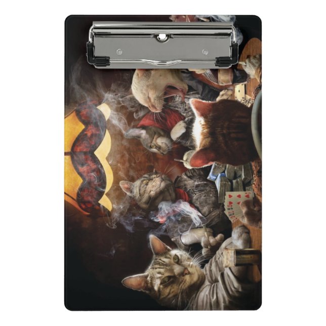 Katzen, die Poker spielen Mini Klemmbrett (Vorderseite)