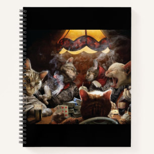 Katzen, die Poker spielen Notizbuch